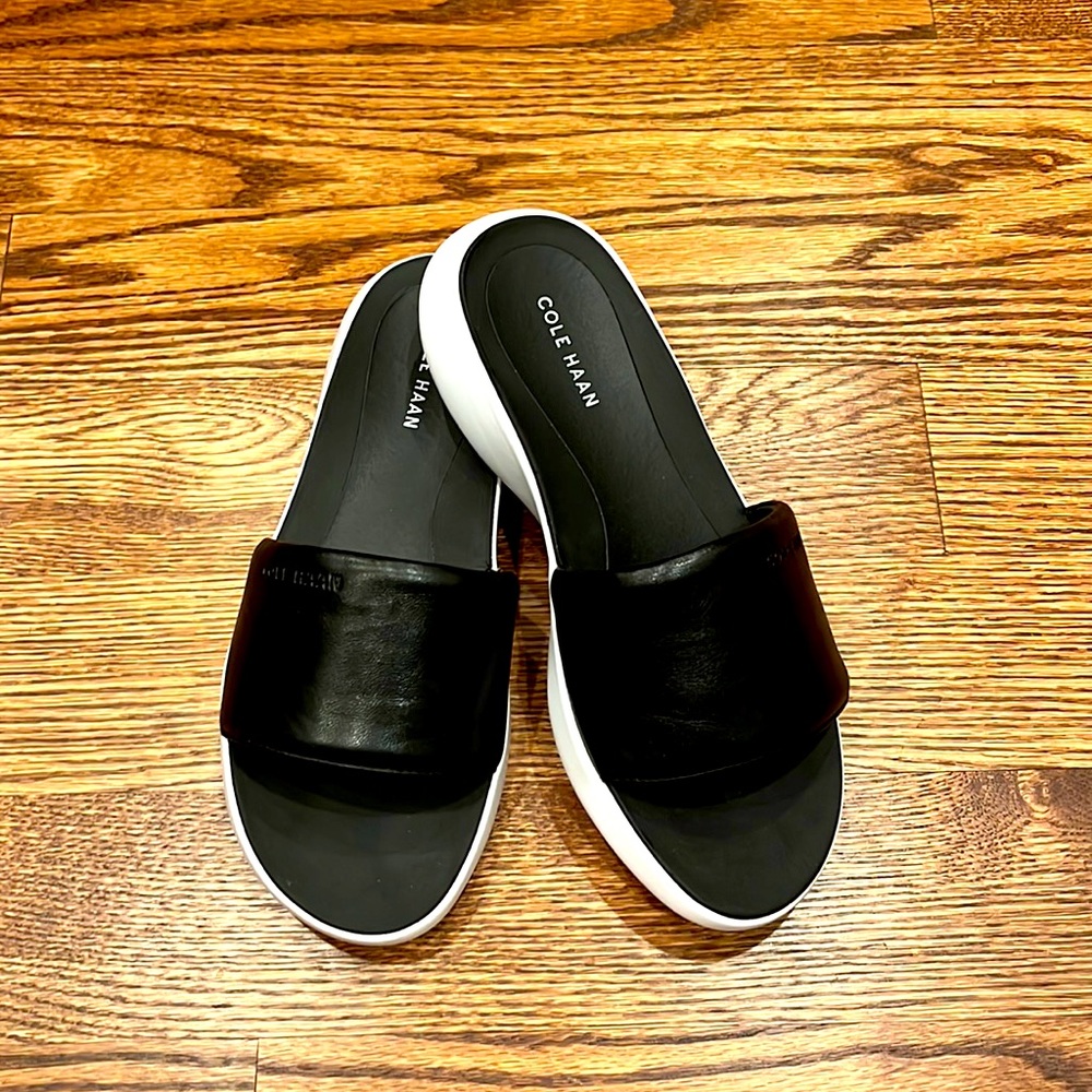 Cole Haan Black Slides